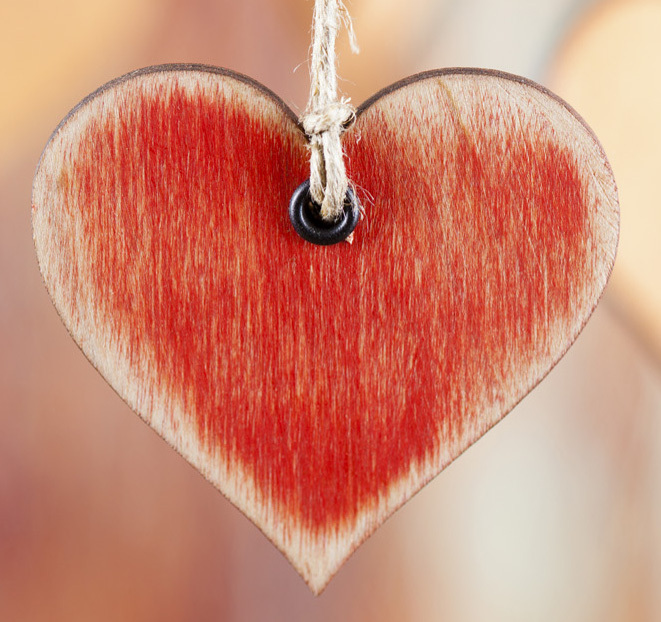 Red wooden heart
