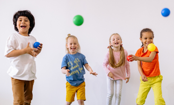 Children game with small balls