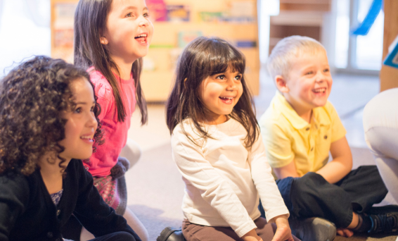 Children listening to story