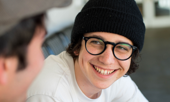 Youth male having conversation