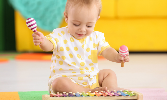 Under 5s baby with instruments