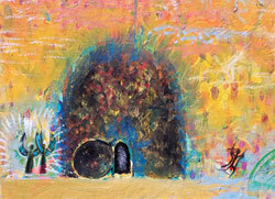 Empty tomb oil on canvas 250px