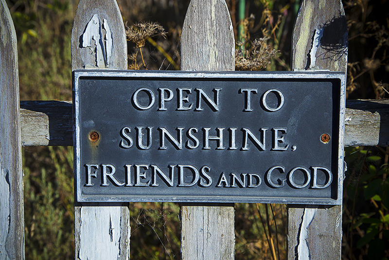 Garden gate sign