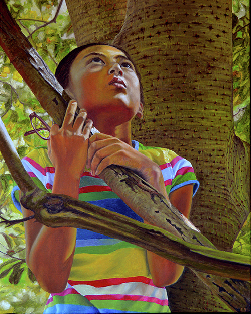 Girl in tree