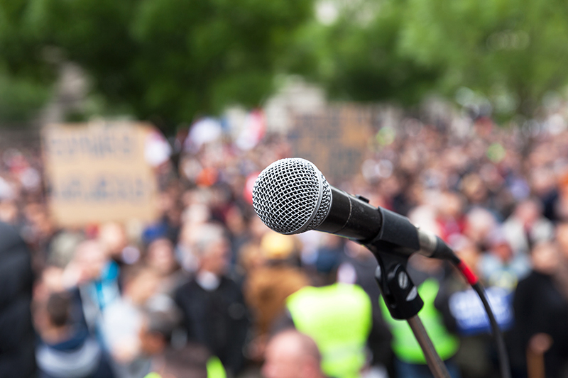 Microphone at demo