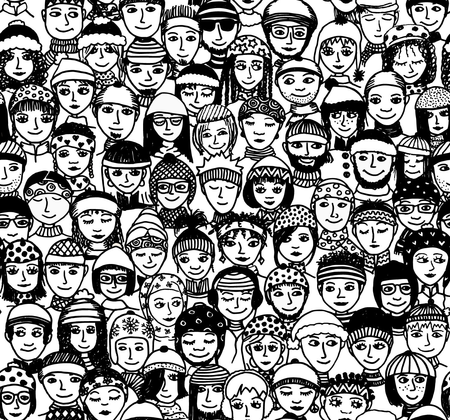 Monochrome crowd