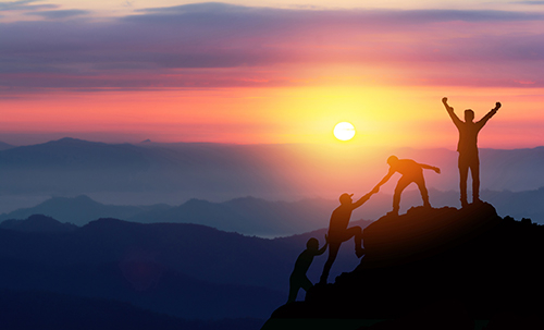 Mountain teamwork