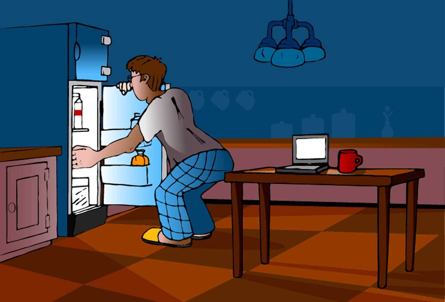 Night time fridge raid