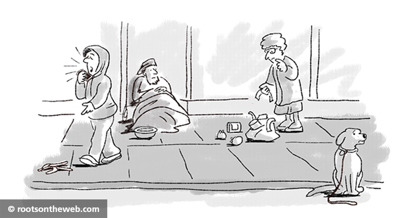 Responding to poor man on street