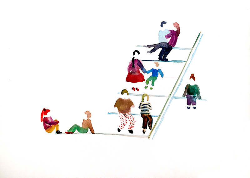 Sitting people