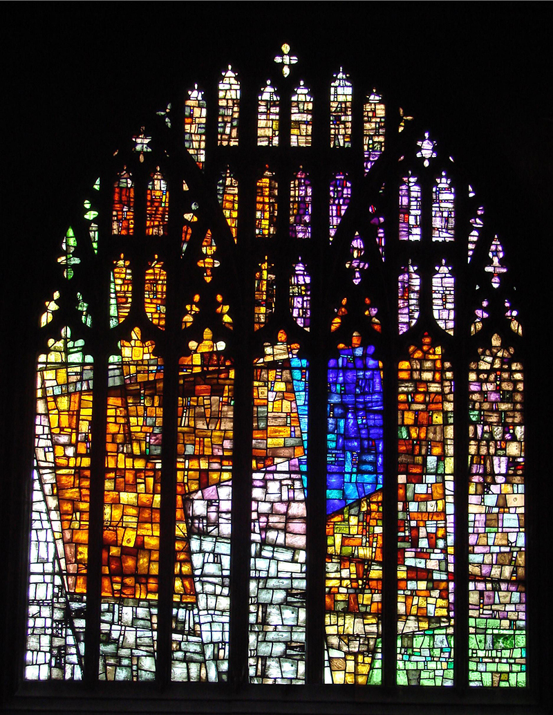 Stained glass cathedral window