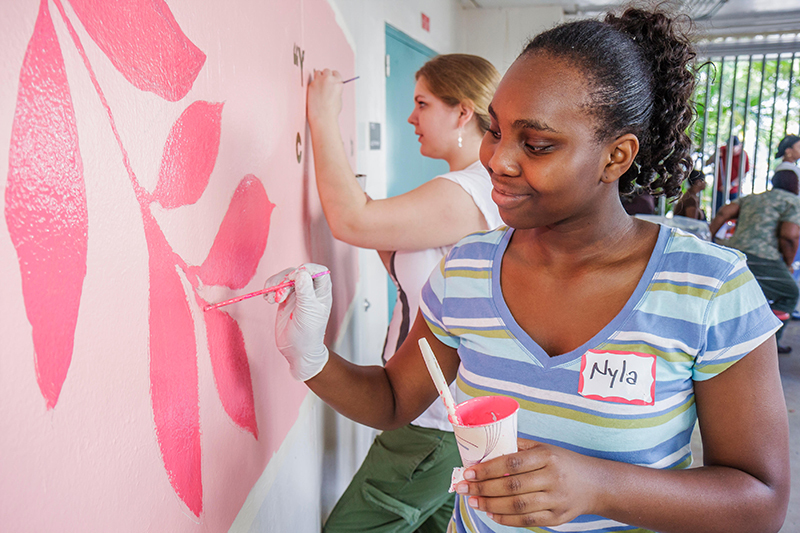 Volunteer painting