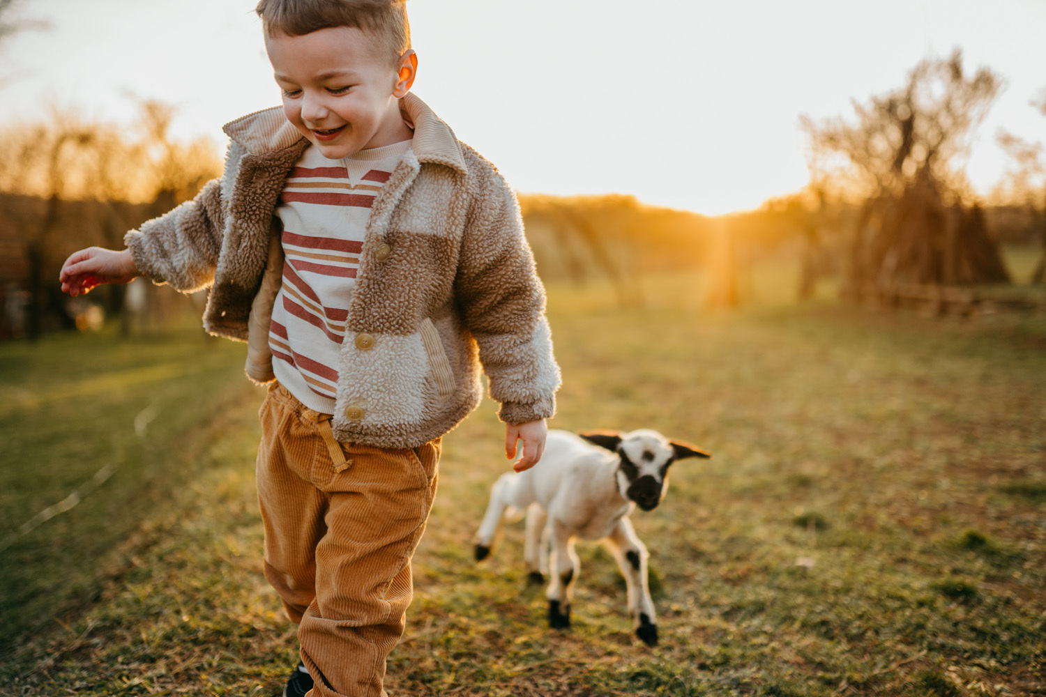 Young boy with lamb